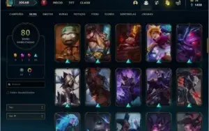 Conta prata 1 com 129 champs e 80 skins.