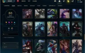 Conta prata 1 com 129 champs e 80 skins.