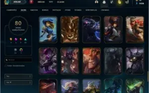 Conta prata 1 com 129 champs e 80 skins.