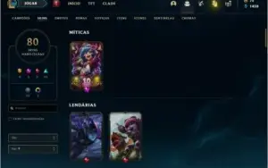 Conta prata 1 com 129 champs e 80 skins.