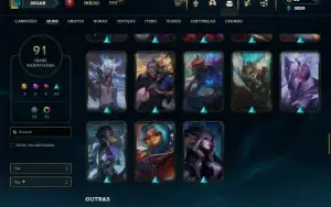 Diamante 1 com 110 Champs e 91 Skins + 12 Cromas