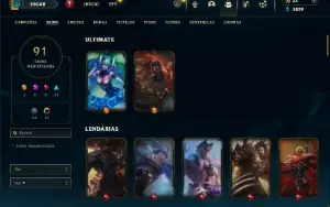 Diamante 1 com 110 Champs e 91 Skins + 12 Cromas
