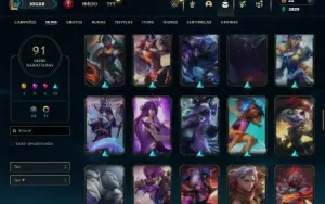 Diamante 1 com 110 Champs e 91 Skins + 12 Cromas