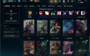 Unranked com 21 Champs e 1 Skin + 2 Fragmentos