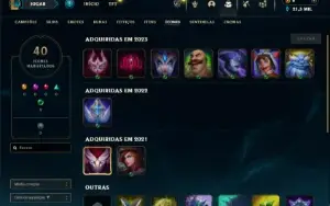 Mestre com 26 Champs e 1 Skin + 8 Fragmentos
