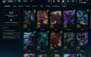Mestre com 26 Champs e 1 Skin + 8 Fragmentos