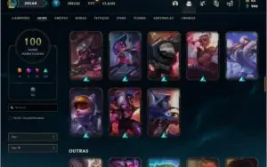 Conta prata 2 com 100 skins e 137 champs