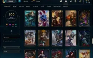 Conta prata 2 com 100 skins e 137 champs