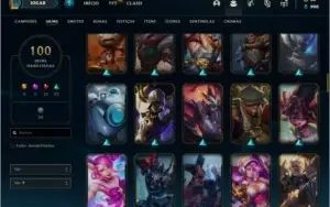 Conta prata 2 com 100 skins e 137 champs