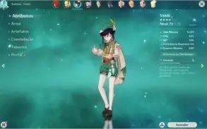 Conta Genshin Impact Diluc, Qiqi, Venti, Jean AR 45