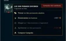 Conta LOL Unranked LVL 30+LeeSinPunhoGlorioso P/Desbloquear