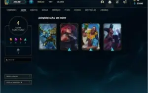 Conta diamante 4 com 4 skins e 26 champs + 17k de EA