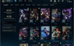 Conta League of Legends + de 700 skins e 10k investido