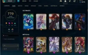 Conta League of Legends + de 700 skins e 10k investido