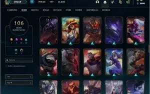 Conta prata 2 com 128 champs e 106 skins