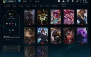 Conta prata 2 com 128 champs e 106 skins