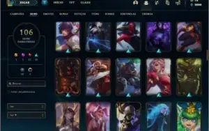 Conta prata 2 com 128 champs e 106 skins