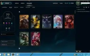 Conta LOL Platina 5 All champs 77 skins