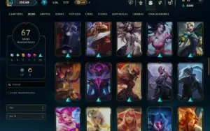 Unranked com 110 CHamps e 67 Skins +1 Prestigio do Sylas