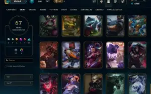 Unranked com 110 CHamps e 67 Skins +1 Prestigio do Sylas