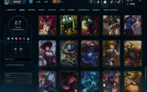 Unranked com 110 CHamps e 67 Skins +1 Prestigio do Sylas