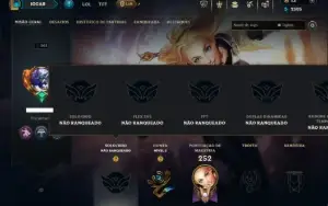Unranked com 110 CHamps e 67 Skins +1 Prestigio do Sylas