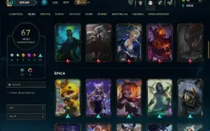 Unranked com 110 CHamps e 67 Skins +1 Prestigio do Sylas