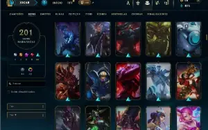 Platina 3 com TODOS os champs e 201 Skins + Ryze Triunfante