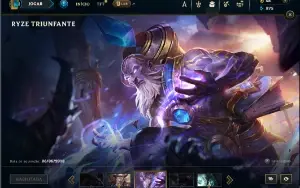 Platina 3 com TODOS os champs e 201 Skins + Ryze Triunfante