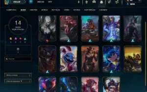 Platina 4 com 35 Champs e 14 Skins + 1 Fragmento