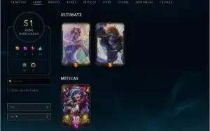 Conta League of Legends Diamante 4 com ótimas skins