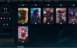 Conta League of Legends Diamante 4 com ótimas skins