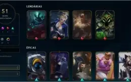 Conta League of Legends Diamante 4 com ótimas skins