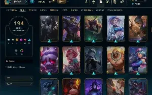 Unranked com TODOS os champs e 194 Skins ( MID / JG / TOP )