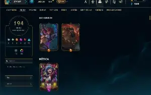 Unranked com TODOS os champs e 194 Skins ( MID / JG / TOP )