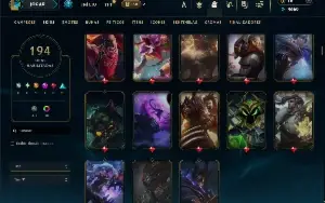 Unranked com TODOS os champs e 194 Skins ( MID / JG / TOP )