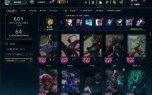 Unranked com TODOS os champs e 194 Skins ( MID / JG / TOP )