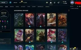 conta lol diamante 1 277 skins faltando 8 campeões
