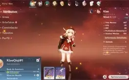 Contas Genshin Impact AR 5 com Klee e Qiqi