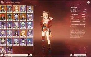 CONTA GENSHIN IMPACT AR 56 - 9 PERSONAGENS 5* QUASE TODOS T4