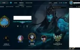 CONTA LEAGUE OF LEGENDS 151 SKINS PLAT 4