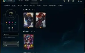 Conta LOL nvl 221, ouro 2 s9,137 champions.