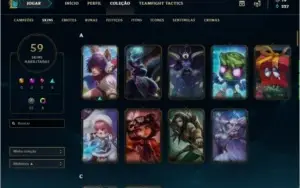 Vendo conta League of Legends / 92 campeões / 59 Skins.