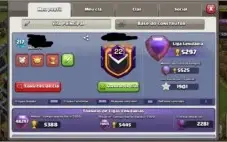 Conta clash of clans cv 13 full com skins e obstáculos raros