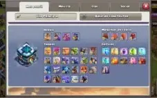 Conta clash of clans cv 13 full com skins e obstáculos raros