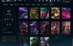 Bronze 2 com 120 Champs e 48 Skins (Mais de 700 Jogos)