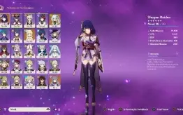 Raiden C2+BIS Nahida Bennett+Falcão Sara+Harpa Celestial