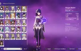 Raiden C2+BIS Nahida Bennett+Falcão Sara+Harpa Celestial