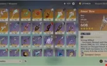Genshin Impact - AR 58 - 13xCharacters 5* - 8xWeapons 5*