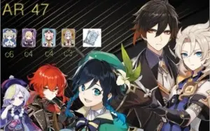 AR 50 Zhongli / Albedo / Venti / Qiqi / Diluc  Conta genshin